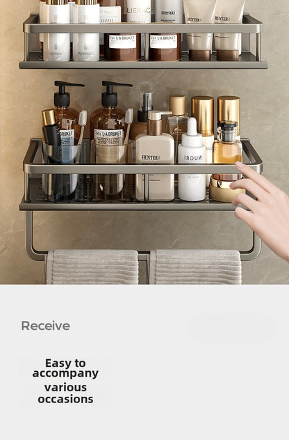 Toilet storage rack, non perforated washbasin, light luxury bathroom, wall mounted toilet, toilet wall storage rack