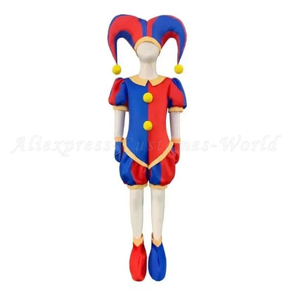 Circus Jumpsuit Theater Cartoon Pomni Digital Cosplay Hat Suits Clothing  Kids Gifts Party Carnival Vestido Christmas Costume