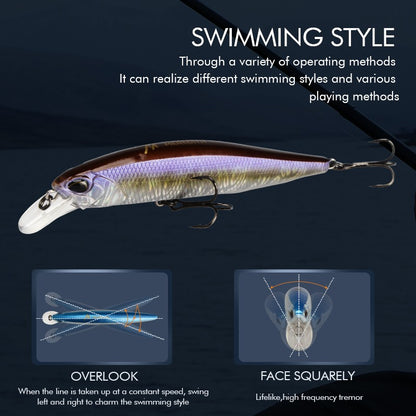 MEREDITH JERK MINNOW 100F 14g Flutuante Wobbler Isca de Pesca 24 Cores Isca Minnow Isca Dura Qualidade Profissional Profundidade0.8-1.0m
