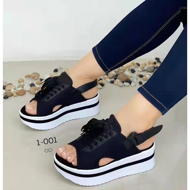 New Fashion Women's Open Toe Flats Casual Platform Sandals Comfortable Designer Elevated Sandals for Women Zapatos De Mujer