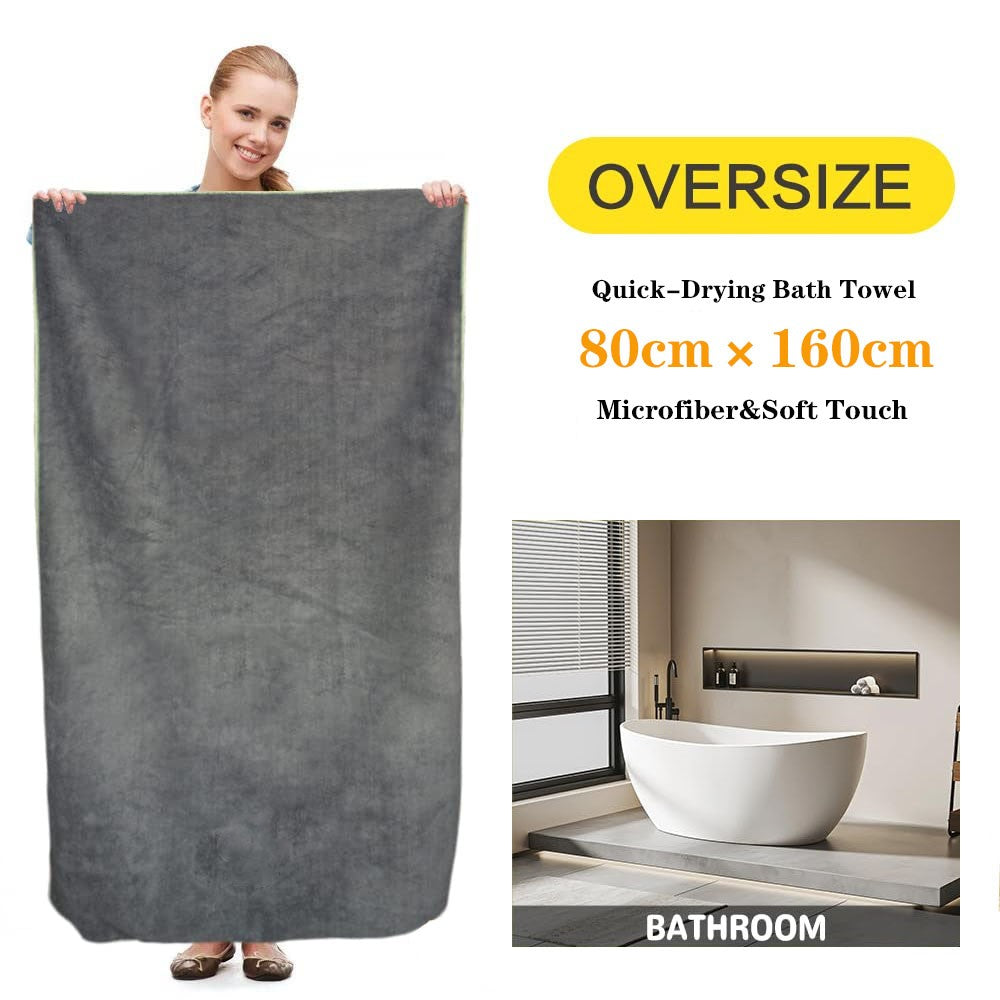Quick-Drying Bath Towel 40x80/80x160CM Blue Grey Green Orange Strong Absorbent Microfiber Bathroom Washcloth Towels
