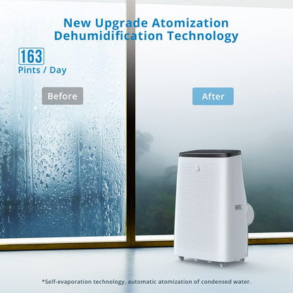 Ar-condicionado Portátil 14.000 BTU (ASHRAE), Desumidificador, Ventilador com Controle Remoto 9.300 BTU (DOE), até 65 m² com 3 Velocidades