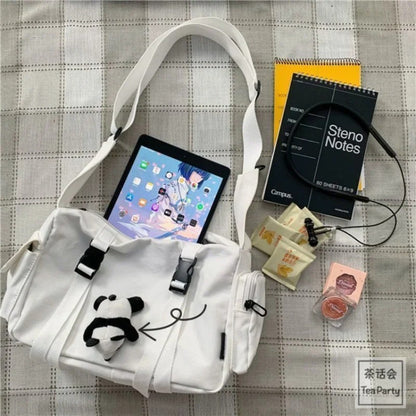 Canvas Crossbody Bags for Women Youth Men Fashion Casual Large Capacity Handbags Shoulder Bags Solid Color Ladies Messenger Bag