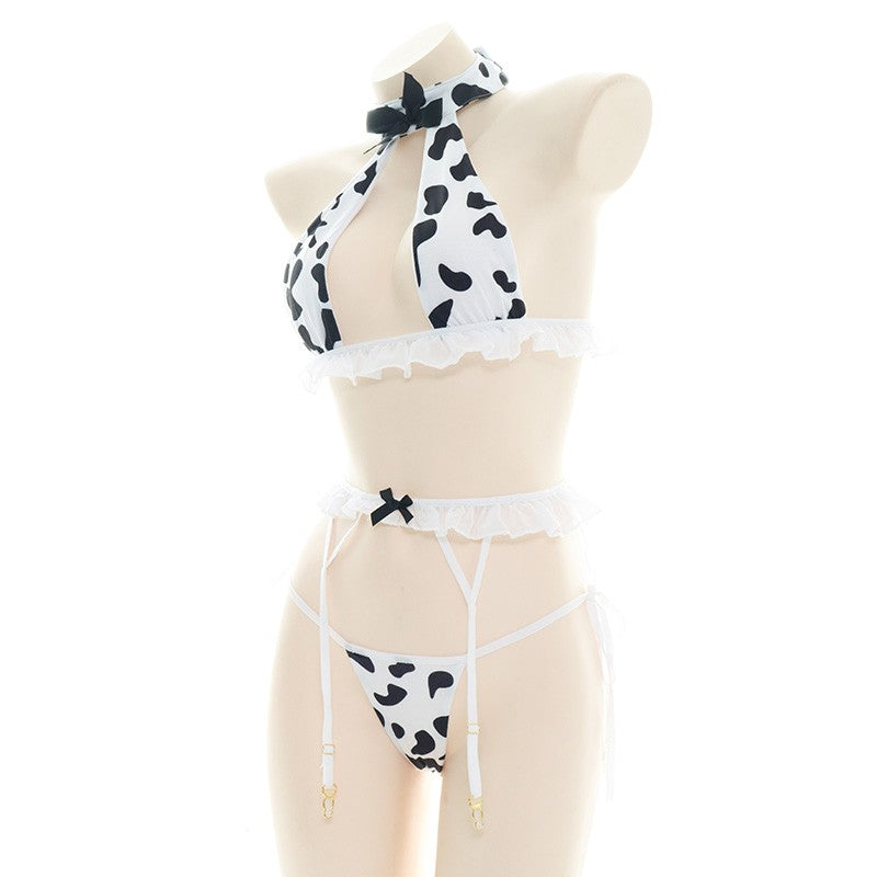 AniLV Cow Series Swimsuit Bodysuit Bikini Maid Unifrom Costume Summer Beach Kawaii Girl Swimwear Skirt Uniform Set Cosplay