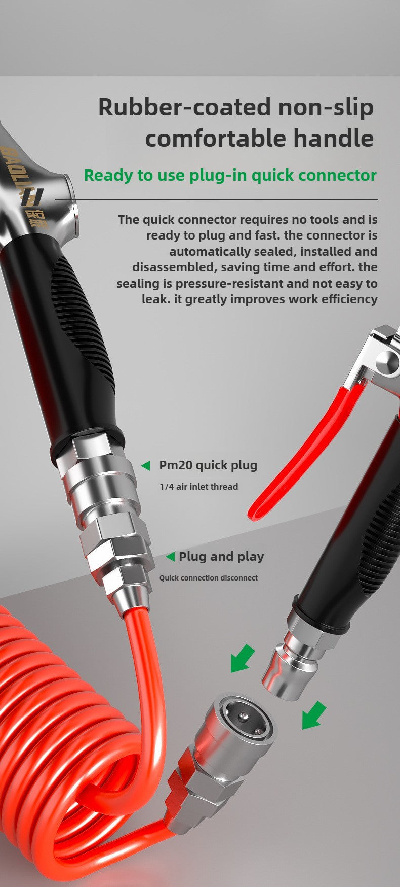 Pistola de Sopro de Ar Universal de Liga, Pistola de Água de Lavagem de Carro com Ferramentas Pneumáticas de Alto Volume Potente, Remoção de Pó de Compressor de Ar