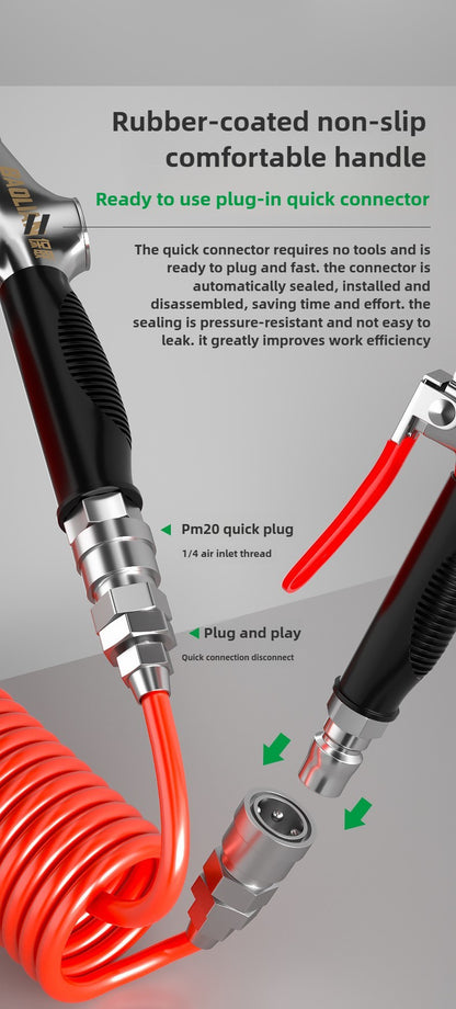 Pistola de Sopro de Ar Universal de Liga, Pistola de Água de Lavagem de Carro com Ferramentas Pneumáticas de Alto Volume Potente, Remoção de Pó de Compressor de Ar