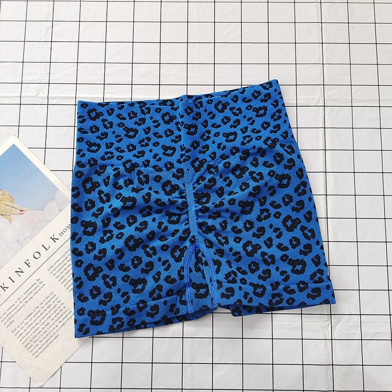 Women's Leopard Print High-Waisted Biker Shorts-Peach Butt-Lifting,Slim-Fit,Quick-Drying,Stretchy for Running,Yoga & Fitness