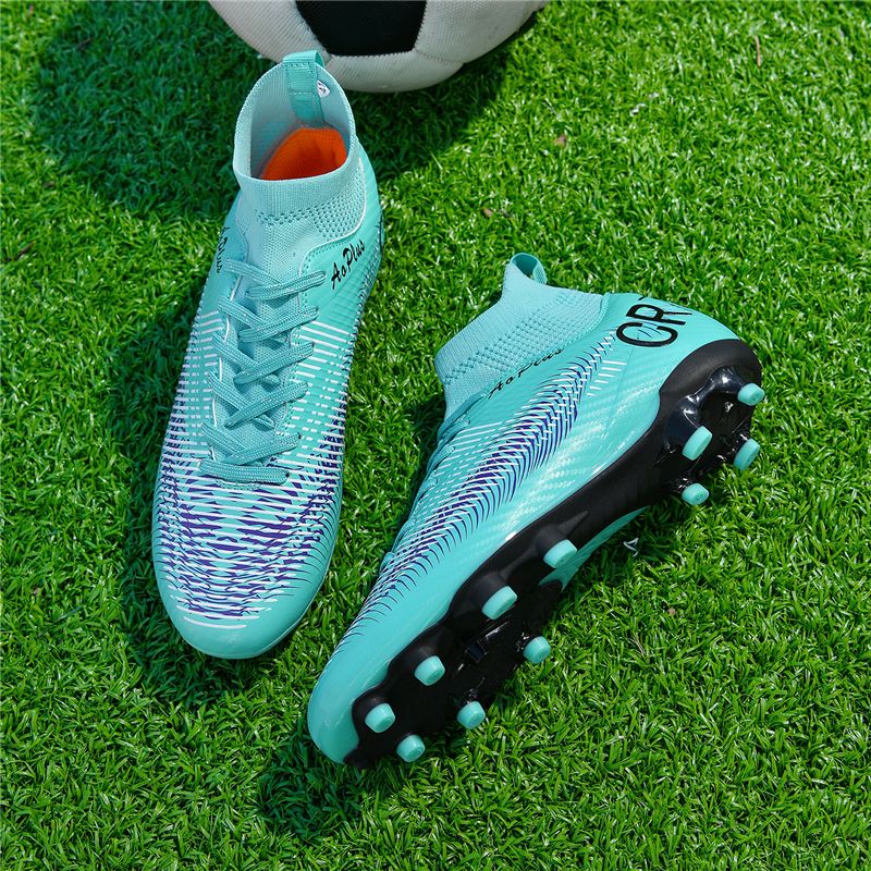 New Men Soccer Shoes Long Spikes Outdoor Sport Training Football Boots Cleats Adult Non Slip Boys Breathable Match Comfortable