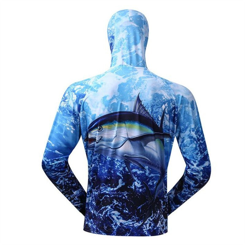 Moletom Profissional de Pesca com Máscara Anti-UV Protetor Solar Roupas de Proteção Solar Camisa de Pesca Respirável Secagem Rápida Camisa de Pesca