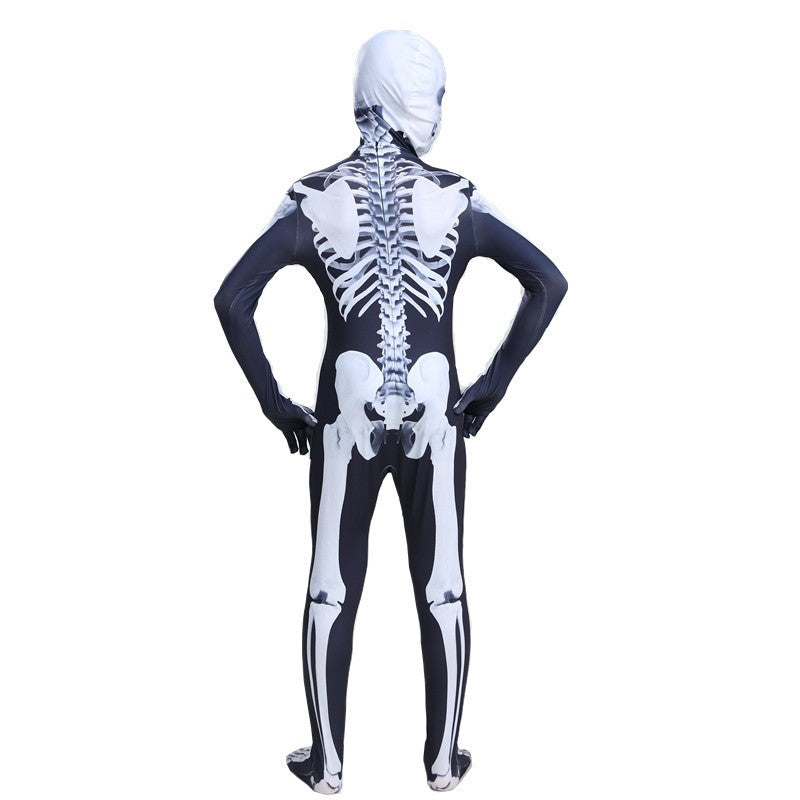 Halloween Cosplay Costume Skeleton Jumpsuit Monster Bodysuit Adult Kids Horror Style Cosplay Garment