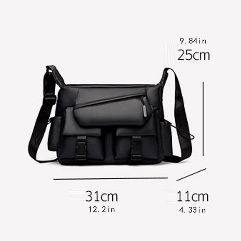 1 piece of minimalist messenger bag, Mailman bag, adjustable shoulder strap, zipper closed, fade resistant, durable for daily co