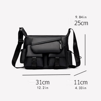 1 piece of minimalist messenger bag, Mailman bag, adjustable shoulder strap, zipper closed, fade resistant, durable for daily co