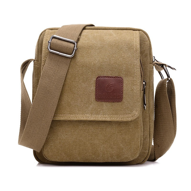 Casual crossbody bag, men's retro canvas crossbody bag, suitable for going out and daily commuting, shoulder bag