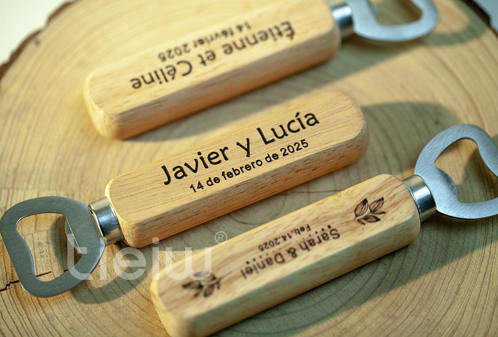 12PCS Custom Wedding Gift Bottle Opener Wedding Favors for Guests Personalized Wooden Opener as Gift for Wedding Decoration