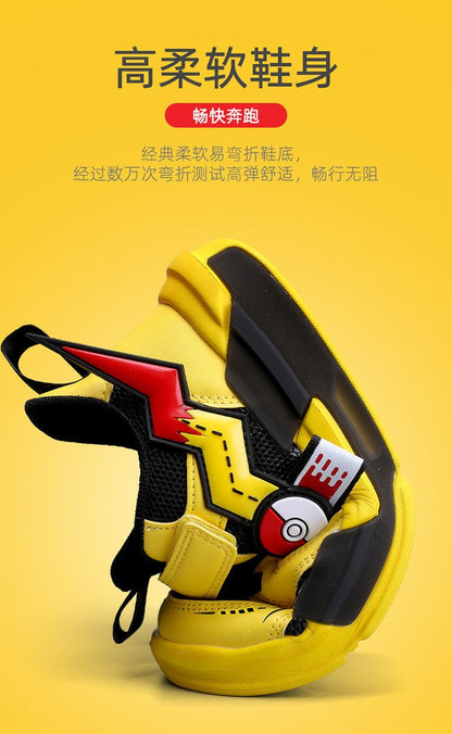 Pokemon Pikachu Children Sports Shoes Spring and autumn Fashion Anime Boy Sneakers Student Breathable Non-slip Running Shoe