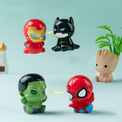 5PCS/SET Q Edition 2CM Batman Spider-Man Iron Man Groot Cartoon Action Figure Model DIY Decorative Accessories Tabletop Ornament