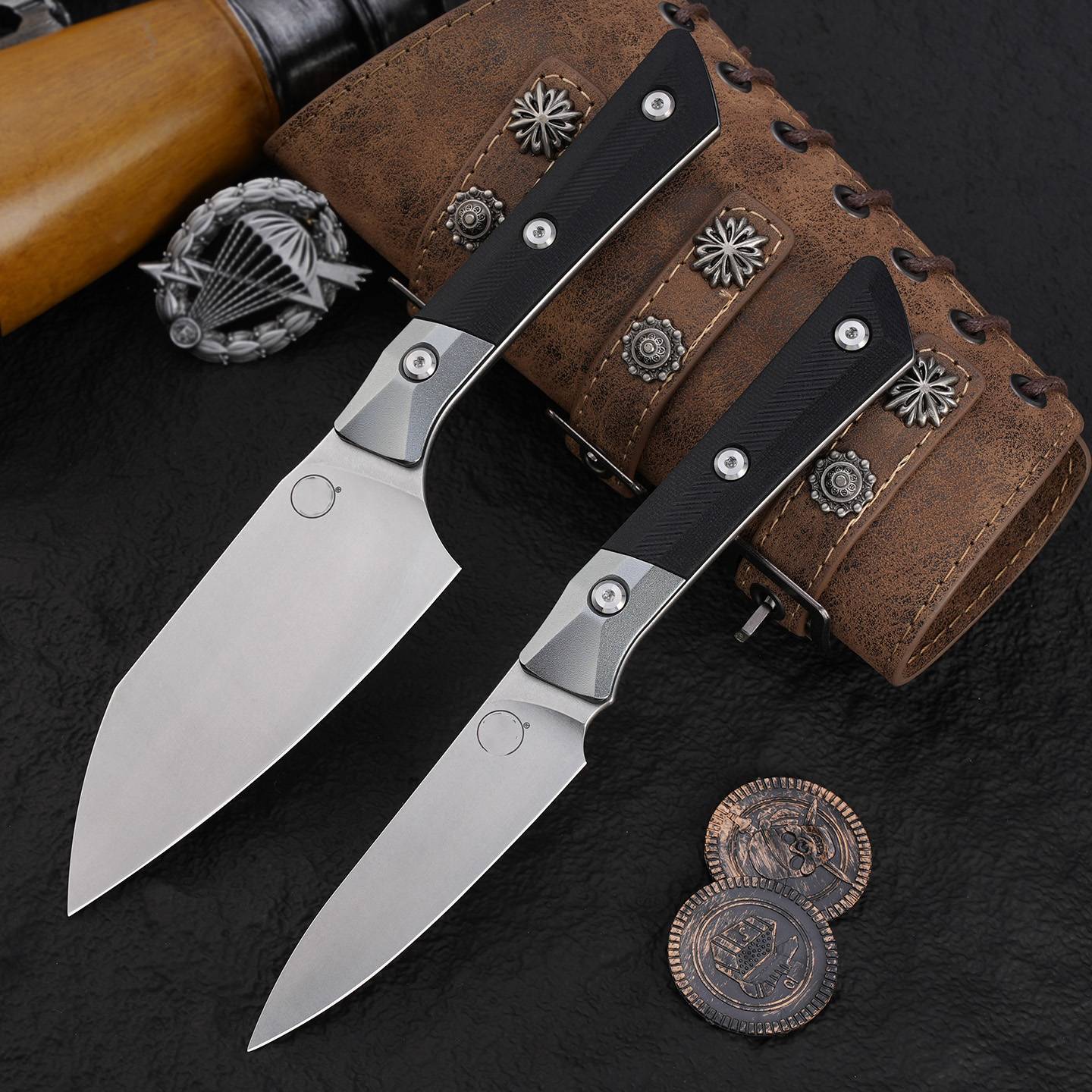 New MICRO TECH kitchen knife, outdoor camping tool knife, fixed blade, fruit knife, straight knife, Christmas gift