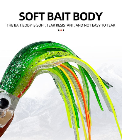 Iscas de saia de trolling de 16cm/25cm para marlin, atum, dourado, pesca em alto mar, polvo macio de acrílico, isca de resina para pesca em alto mar