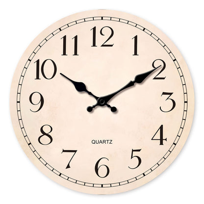 1pc, 10-16 inch classic retro wooden wall clock, creative digital design, battery-operated silent quartz, suitable for living ro