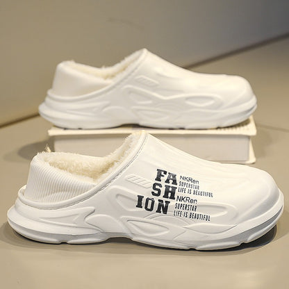 Winter Warm Sandals Women&Men Shoes Indoor Outdoor Slides Cotton Pantoffels Casual Clogs Fur Easy On Off House Floor Slippers