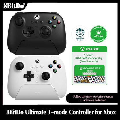 8BitDo Ultimate 3-mode Controller with Hall Effect Joystick?Gamepad for Xbox One?Xbox Series X / S,PC Windows 10 11,Android