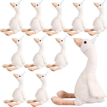 6/10/16Pcs One Silly Goose Birthday Decor 11.8 Inch Goose Stuffed Animal With Pink/Blue Hats Mini Birthday Party Hats