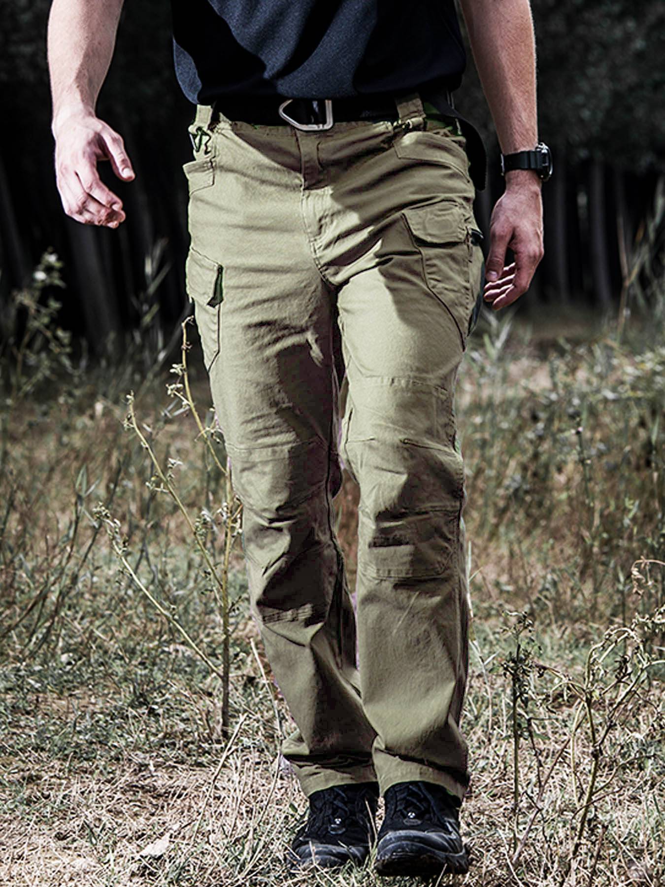 Calças compridas masculinas de perna reta, calças de trabalho, primavera e verão, outdoor, casual, confortável, perna reta