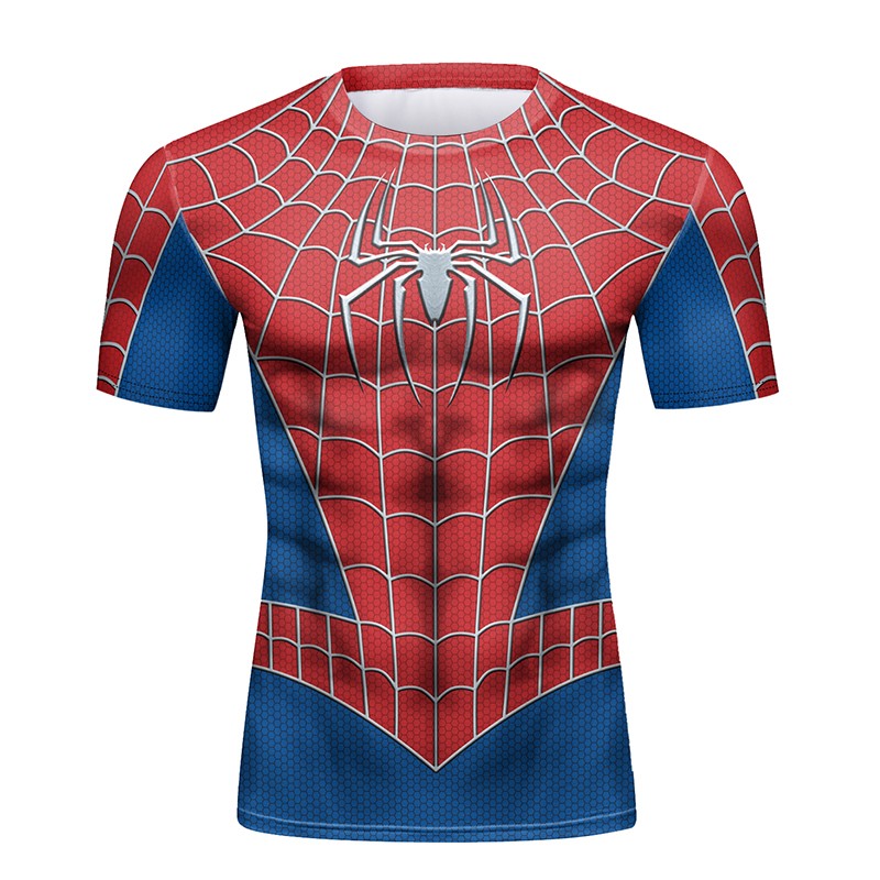 New Men Comics Cosplay Spiderman Iron Man Compression T-shirt Short Sleeve Sport Tees Tops Fitness Sportwear Marvel Clothes