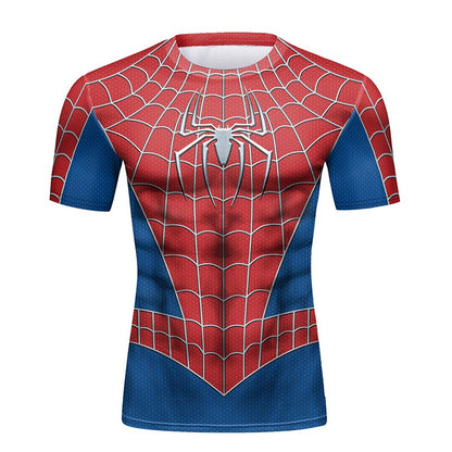 New Men Comics Cosplay Spiderman Iron Man Compression T-shirt Short Sleeve Sport Tees Tops Fitness Sportwear Marvel Clothes