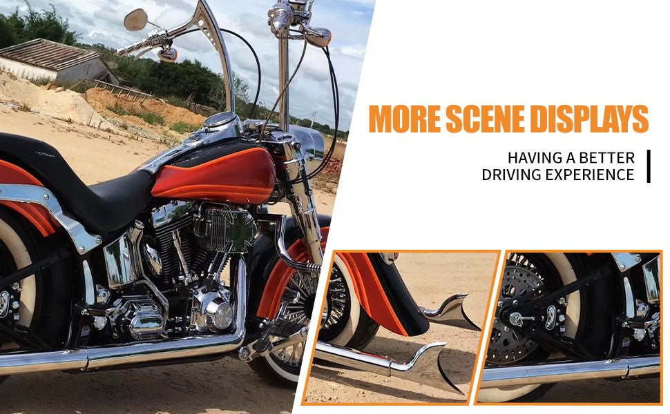 Motorcycle Chrome Dual Exhaust System For Harley Softail Fatboy FLSTF Deluxe 2007-2017 Breakout FXSB 13-2016 Slim Exhaust Pipe