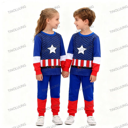 Autumn Kids McQueen Boutique Pajamas Sets 100% Pure Cotton Mickey Minnie Elsa 2pcs Pyjamas for Baby Boys Girls Toddler Sleepwear