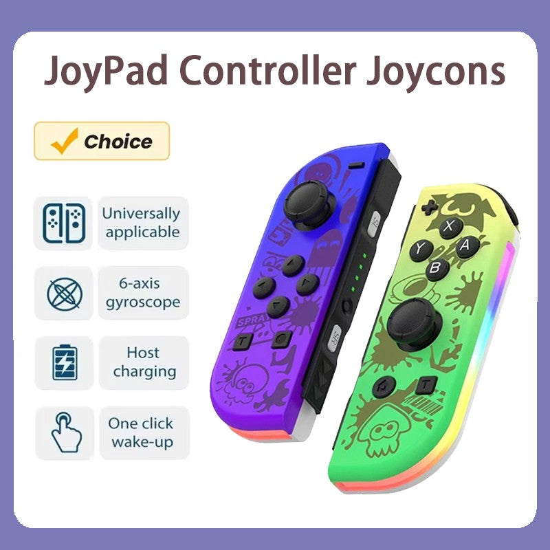 RGB LED Left & Right Joypad for NS Switch Controller BT 5.2 Joy-Con Gamepads Joystick with Dual Vibration for Switch/Lite/Oled