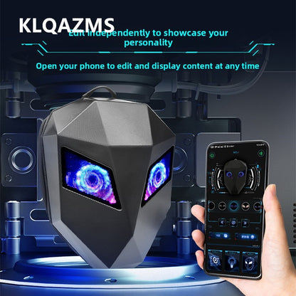 KLQDZMS Men's Backpack Laptop Waterproof Shoulder Bag Night Riding Motorcycle Helmet Schoolbag LED Light Emitting Backpacks