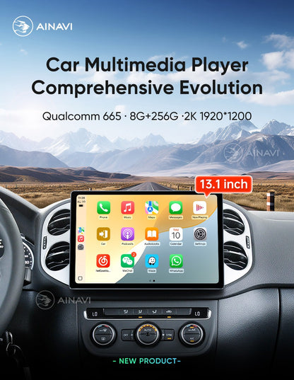 Ainavi 13.1 Inch Car Radio For VW Volkswagen T5 Tiguan Golf Polo Touran Skoda Carplay Android Auto Multimedia Player