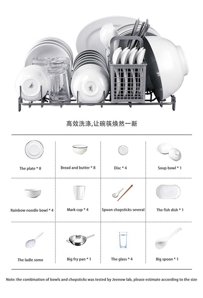 Drawer Dishwasher 8 Sets Automatic Built-in Dish Machine Major Kitchen Appliances