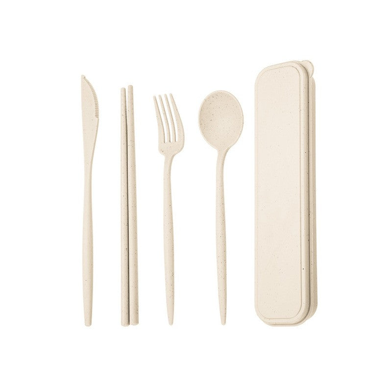 Portable tableware set, knife, fork, spoon, chopsticks, student and office worker tableware four-piece set gift