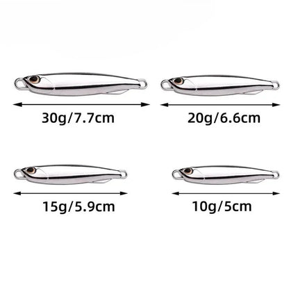 10 unidades/pacote Iscas Metálicas Jig para Pesca 30g 40g Chapeamento Prateado Isca Metálica Jig Pesca Marítima Isca de Pesca Baixo Salgado Material de Pesca