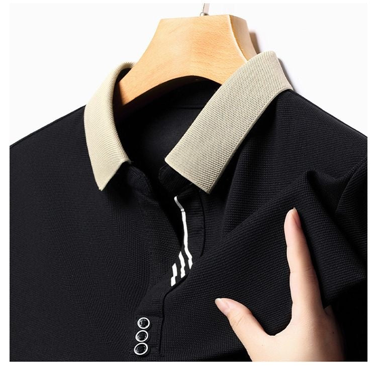 High quality short sleeve men's POLO shirt summer fashionable stripe design soft golf top comfortable ventilate casual T-shirt