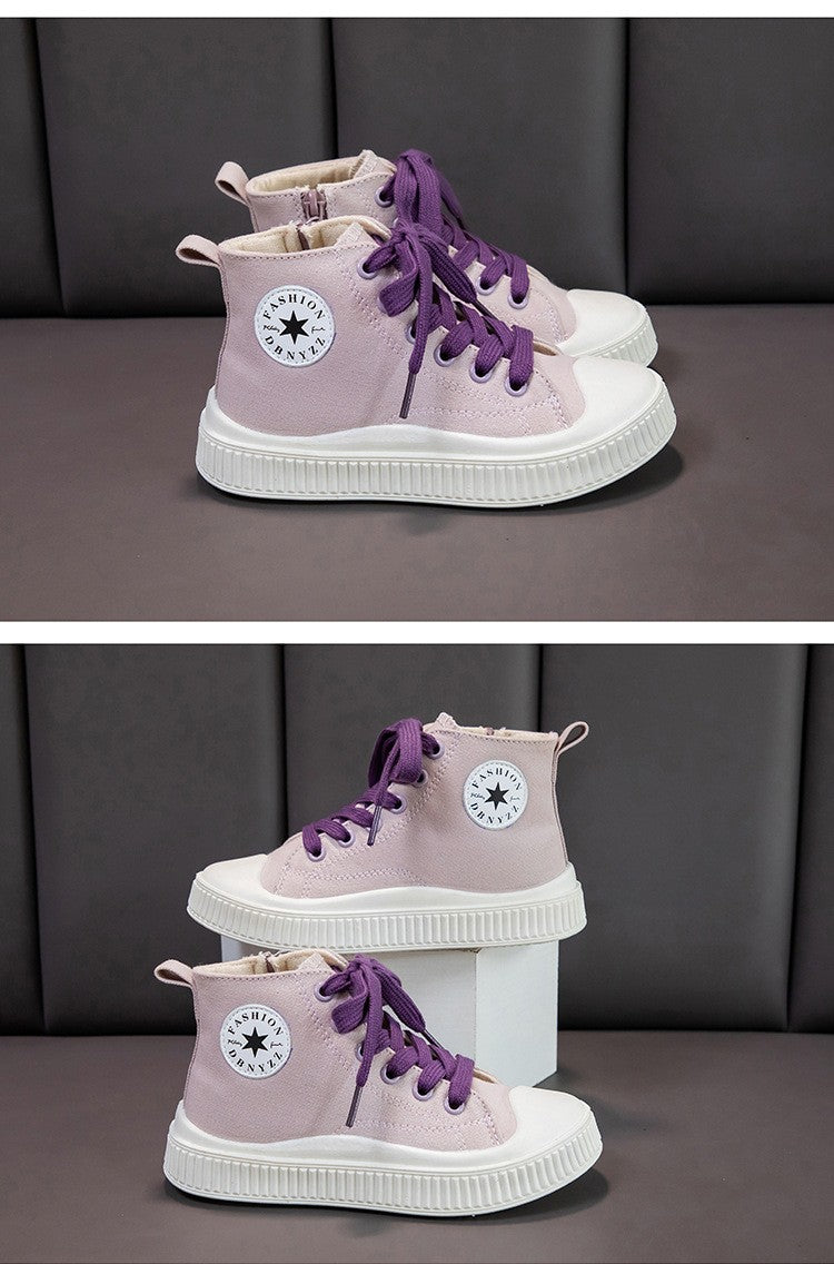 Children sports shoes outdoor indoor boys and girls non-slip canvas shoes campus students