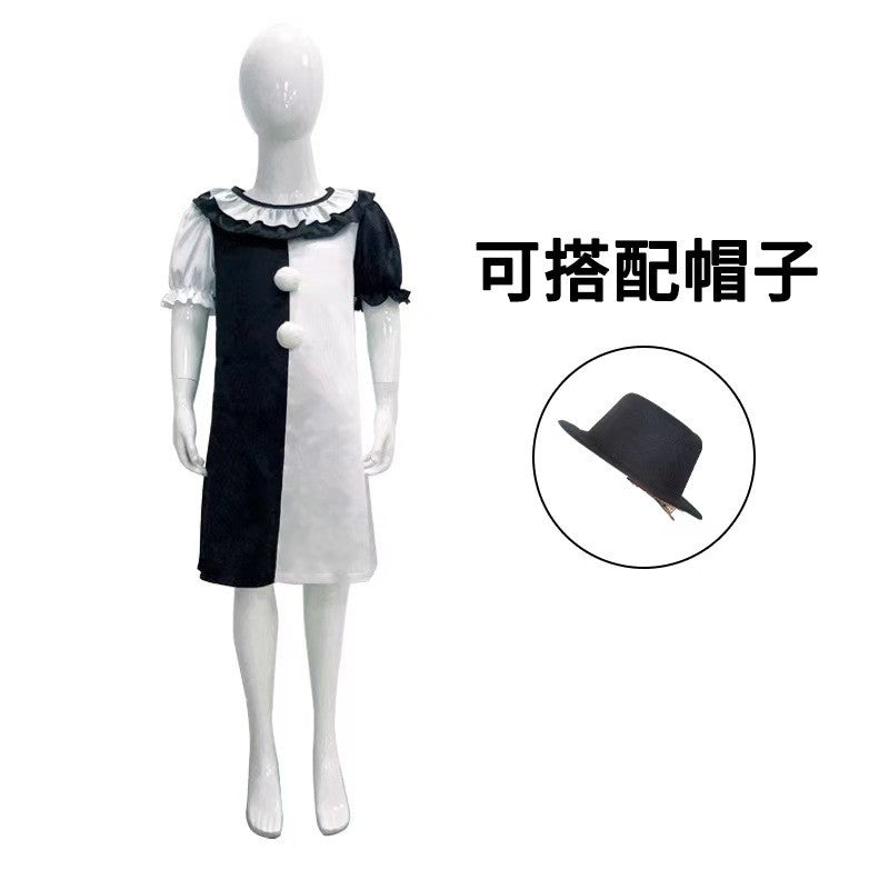 Terrifier Clown Cosplay Costume Horror Carnival Party Dress Hat Mask Killer Clowns Jumpsuit Halloween Cosplay Costumes for Kids