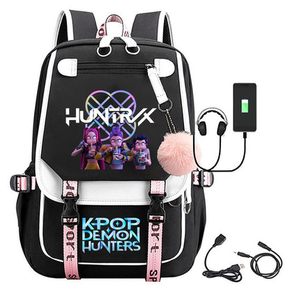 Mochila KPop Demon Hunters Mochila Demon Slayer Até 20L Durável Impermeável Mochila de Viagem Para Meninos Meninas Fãs Presente Periférico
