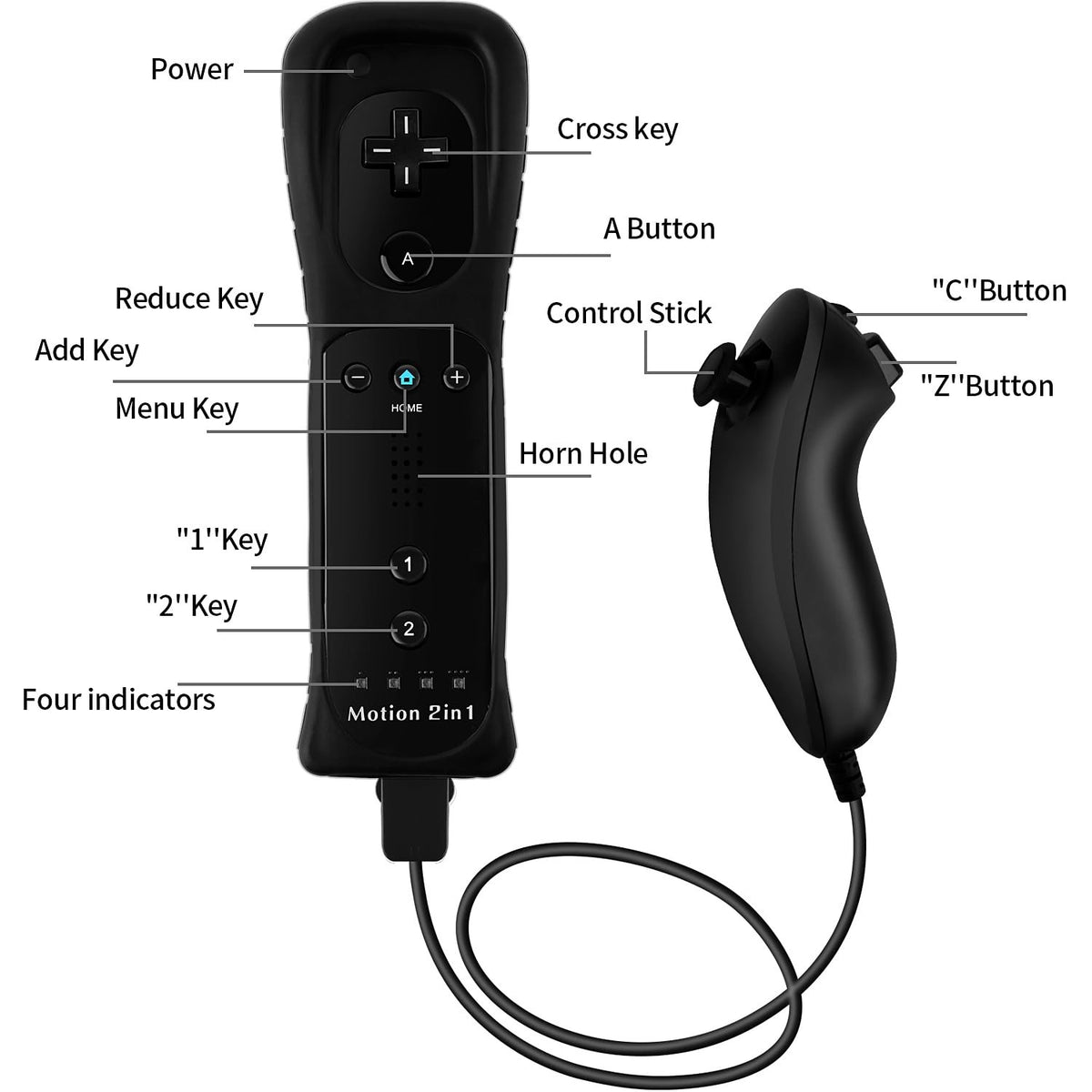 STORM WYRM Controllers Compatible for Wii and Wii U with Built in Motion Plus, Controller with Silicone Case and Wrist WU001
