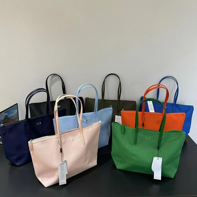 Bolsa tote de crocodilo francesa, bolsa de crocodilo de comércio exterior, sacola de compras, bolsa de ombro para estudante, bolsa para ir à aula