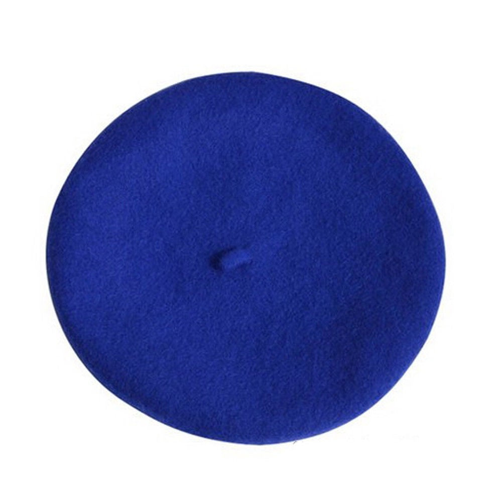 Boina de lã sintética quente de inverno feminina meninas artista francesa gorro chapéu vermelho preto roxo bege laranja Kawaii bonés de topo plano aquecedores