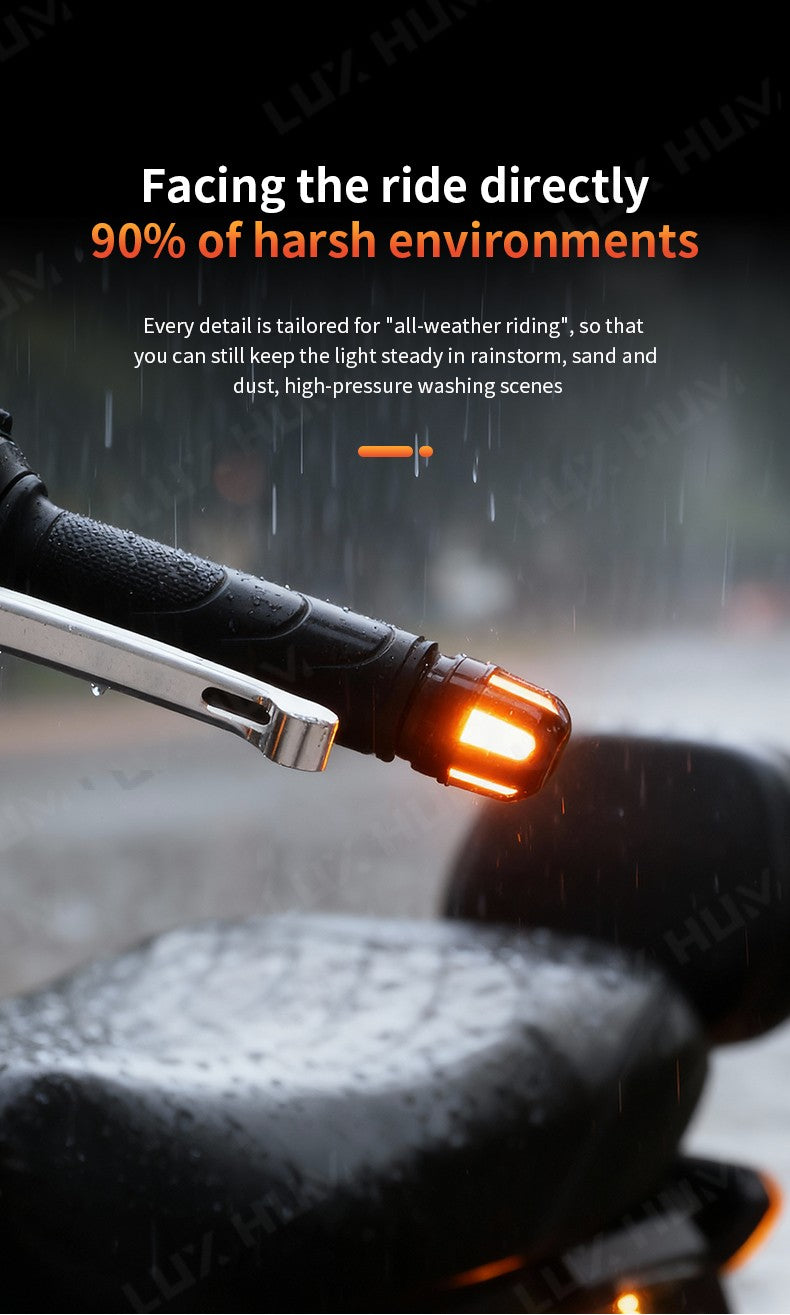 Luz estroboscópica de guidão de motocicleta, luz indicadora de LED de alto brilho, luz de seta para scooter 12V, lâmpada de advertência lateral à prova d'água