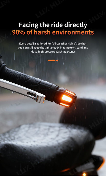 Luz estroboscópica de guidão de motocicleta, luz indicadora de LED de alto brilho, luz de seta para scooter 12V, lâmpada de advertência lateral à prova d'água
