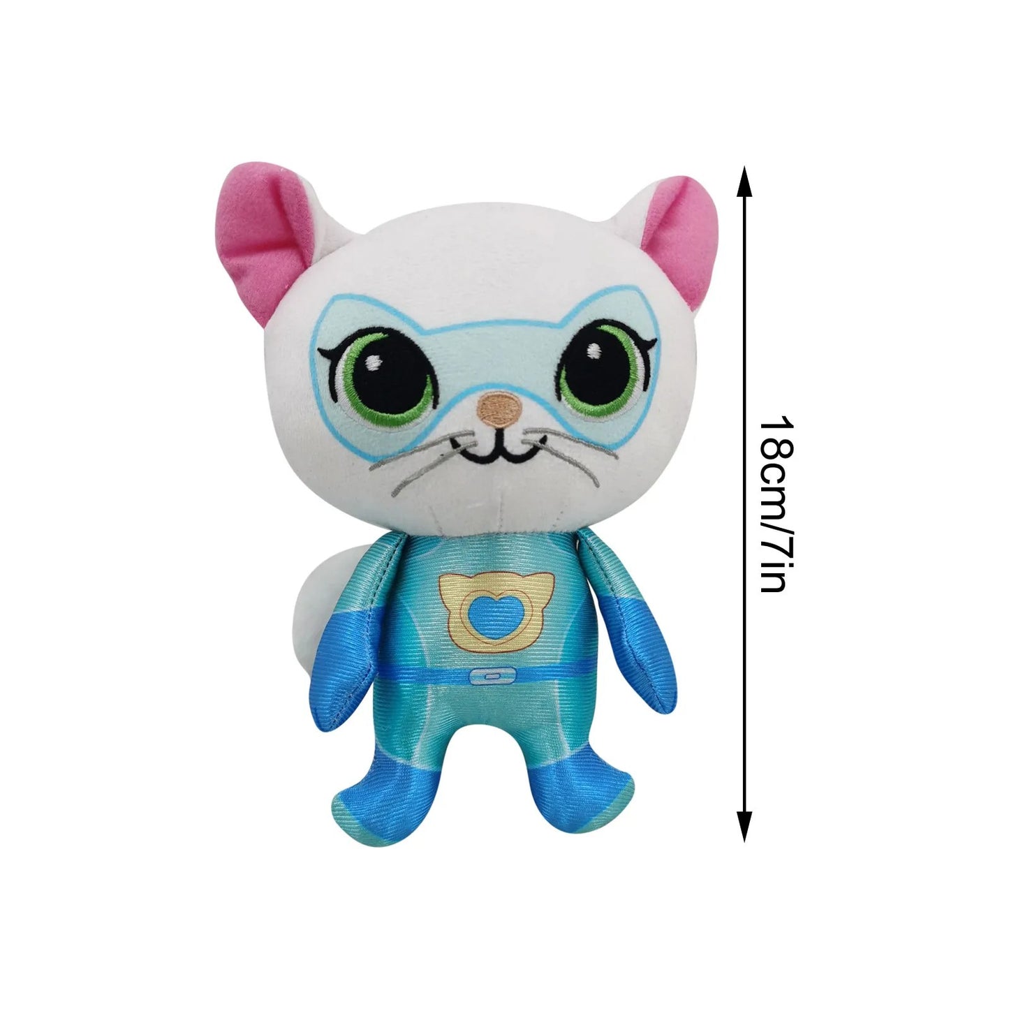 Super Kitty Team Crystal Super Soft Plush Toy Doll Blue Kitten Green Kitten Yellow Kitten Doll Children's Toy Holiday Gift