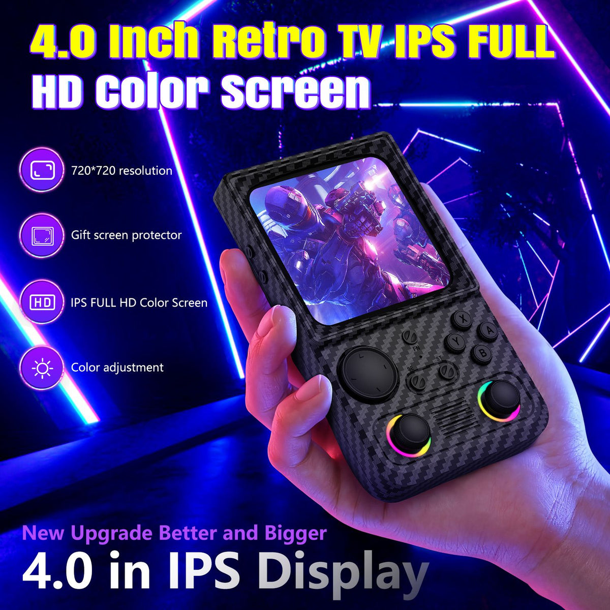 AISLPC RG45 Retro Handheld Game Console 4.0'' IPS Screen 64/128GB Supports 5G Portable Pocket Video Player