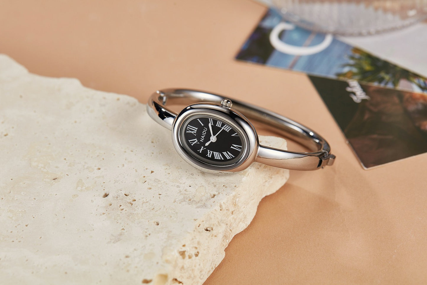 Fashionable Luxury Elegant ladies' Bracelet Watch Roman Numeral Oval Waterproof Women's Quartz Watch reloj ???? ??????? ????????