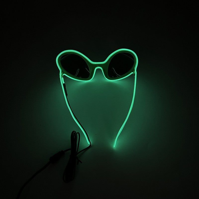 Led Glasses NightClub Masquerade Concert Club Neon Accessories Cool Vogue Flashing LED Futuristic Glasses Men Metal Cool Glasses
